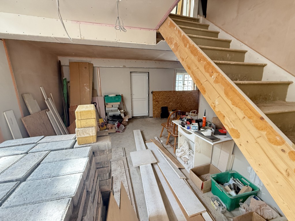 Lot: 140 - COTTAGE CONVERSION FOR COMPLETION - FIRST FIX REQUIRED - Proposed area for kitchen, living and dining room